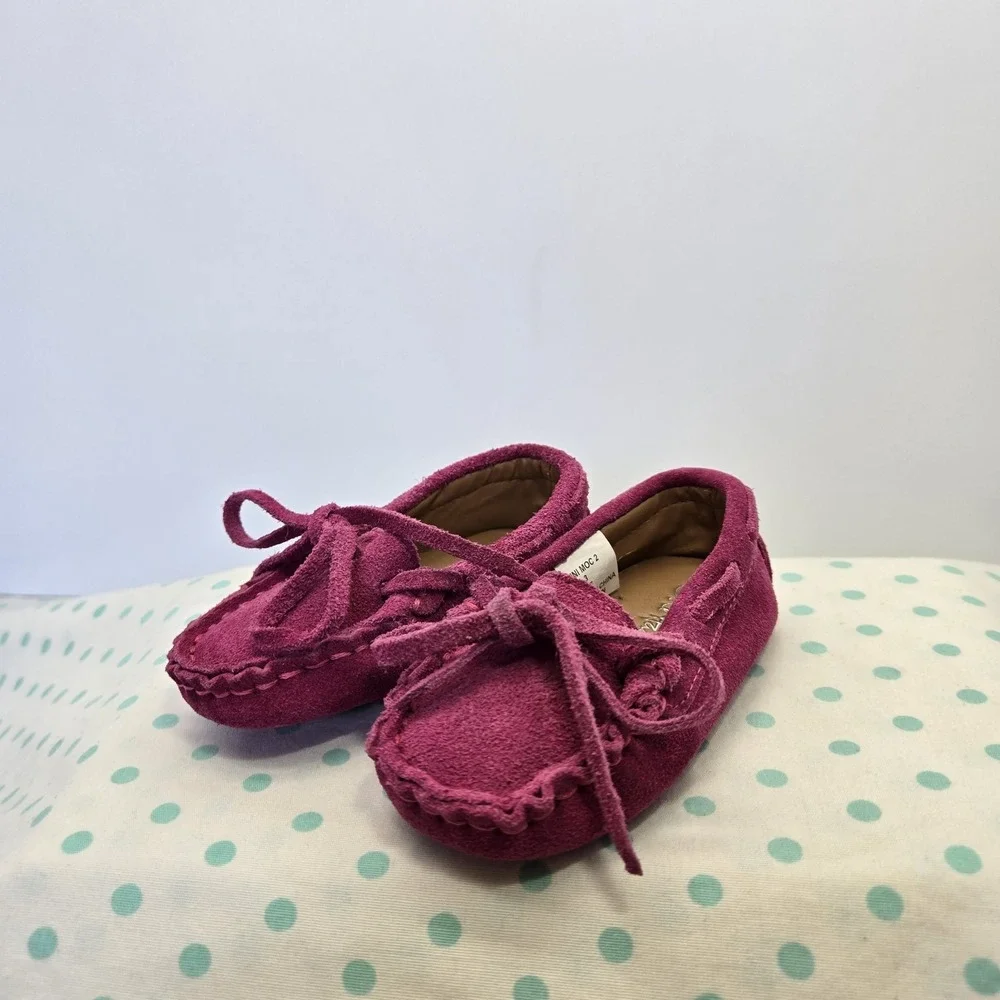 Cole Haan Infant Shoes Grant Driver Moccasins Electric Pink Suede 0-3 Months